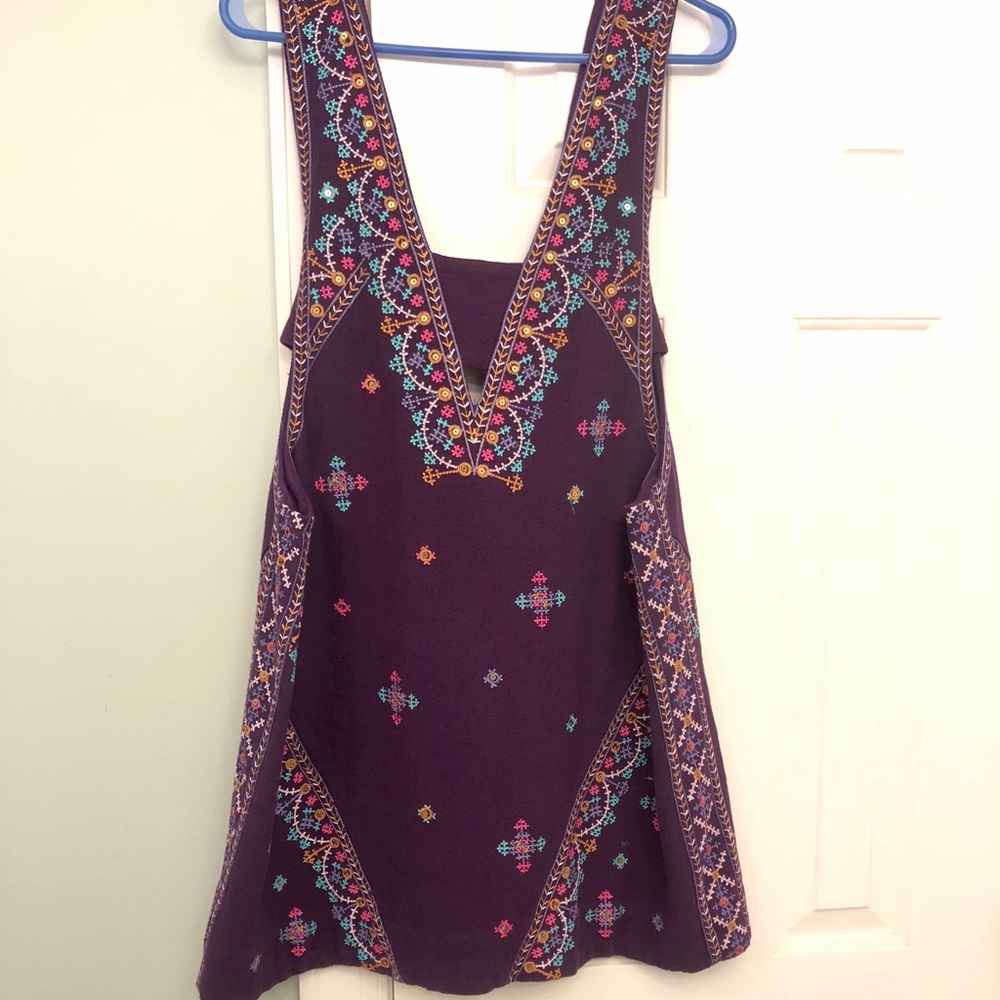 Free People Never Been Embroidered Mini Dress